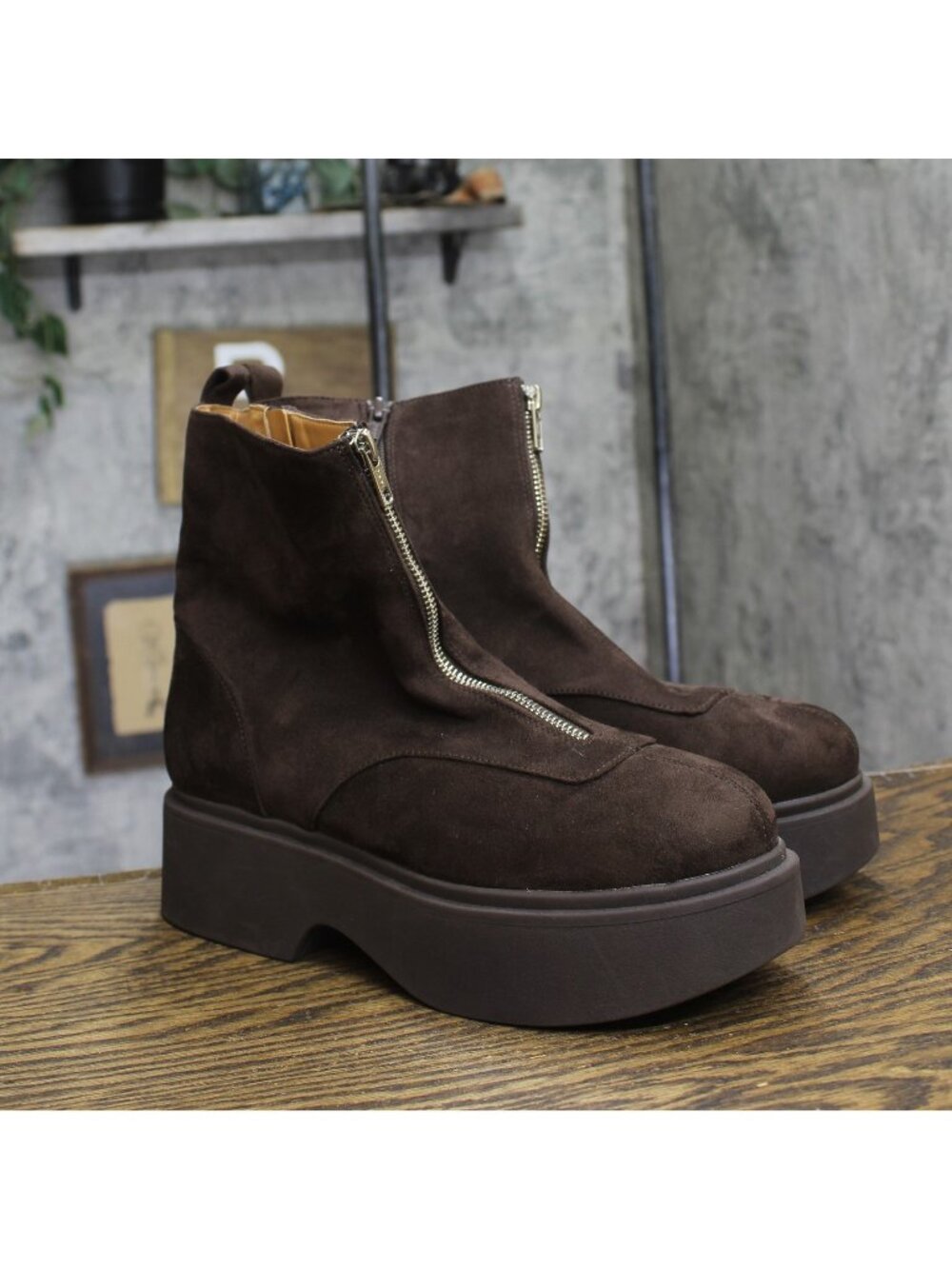 Wild Fable Womens Honor Boots Combat Platform Faux Suede 94568509 Dark Brown 9M